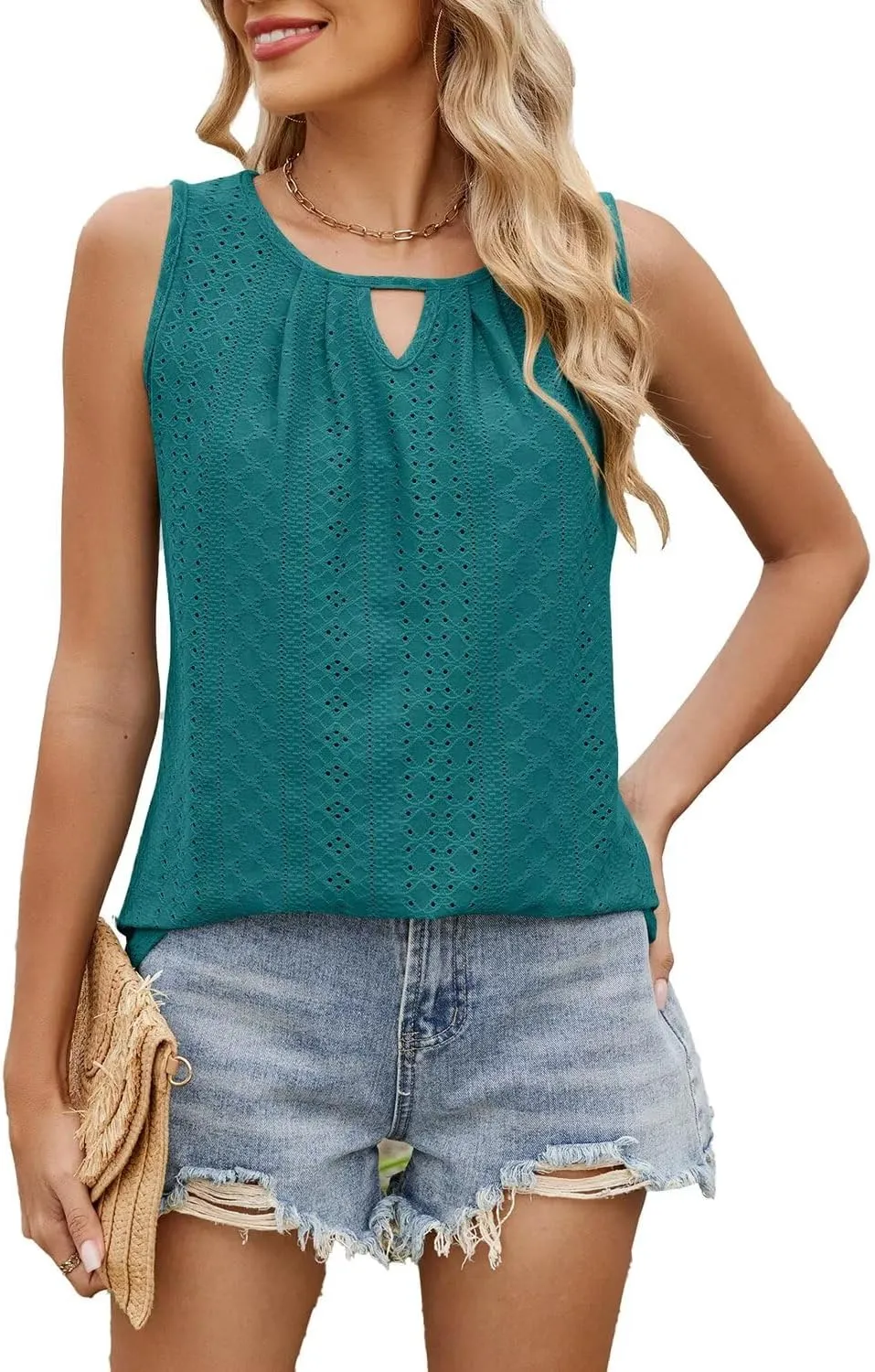 Womens Casual Summer Tank Tops 2025 Sleeveless Business Work Shirts Loose Fit Trendy Tops Flowy Clothes Outfits
