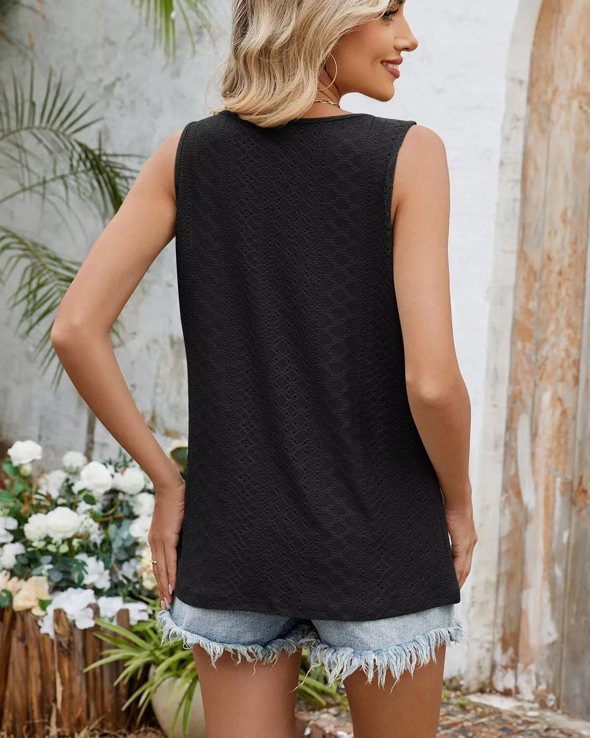 Womens Casual Summer Tank Tops 2025 Sleeveless Business Work Shirts Loose Fit Trendy Tops Flowy Clothes Outfits