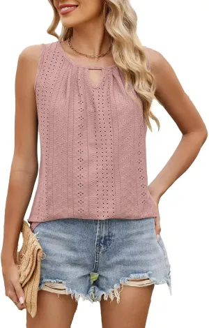 Womens Casual Summer Tank Tops 2025 Sleeveless Business Work Shirts Loose Fit Trendy Tops Flowy Clothes Outfits