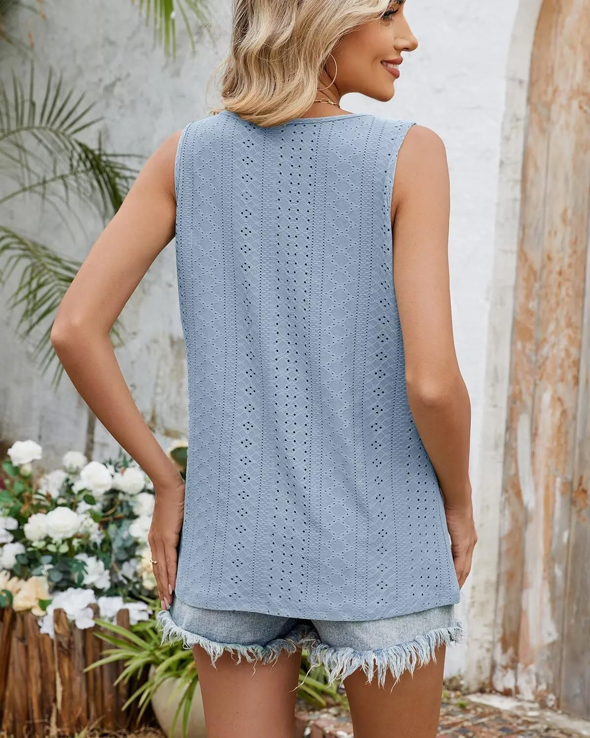 Womens Casual Summer Tank Tops 2025 Sleeveless Business Work Shirts Loose Fit Trendy Tops Flowy Clothes Outfits