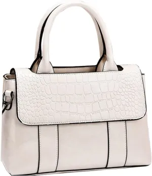 Womens Handbags Faux Leather Top Handle Bag Satchel Flap Handbag Purse Medium Totes Shoulder Bag Crossbody Bag