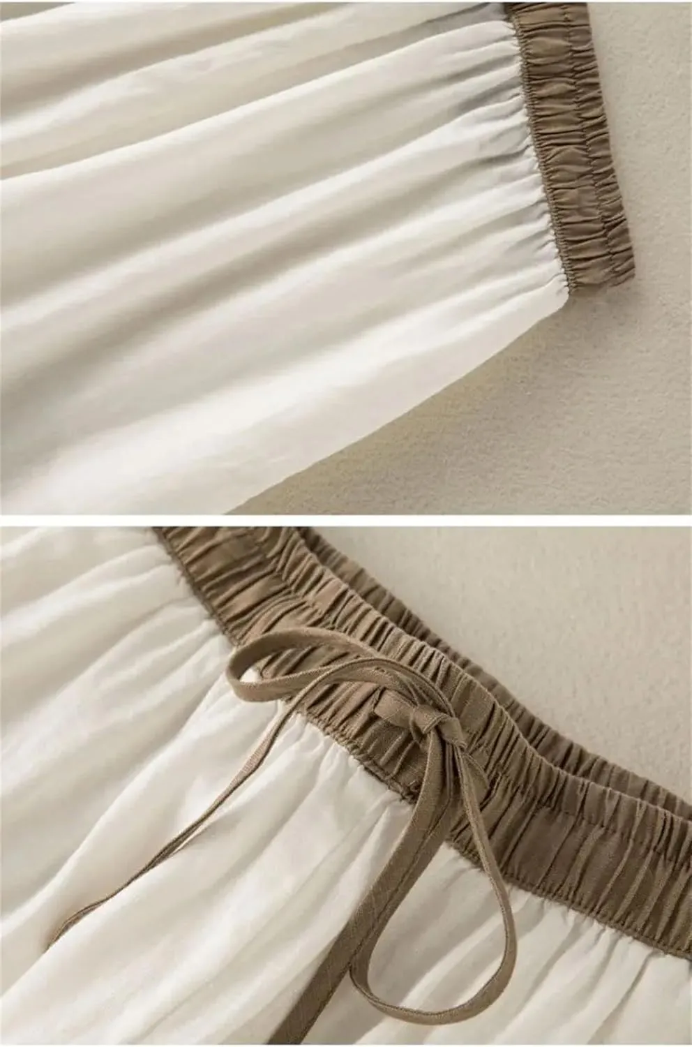 Women's High Waist Lace-Up Loose Elastic Pants Spring Summer Cotton Linen Ankle-Length Harem Pants