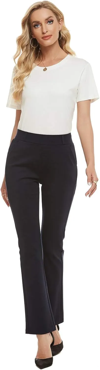 Women's Pull On Barely Bootcut Stretch Dress Pants