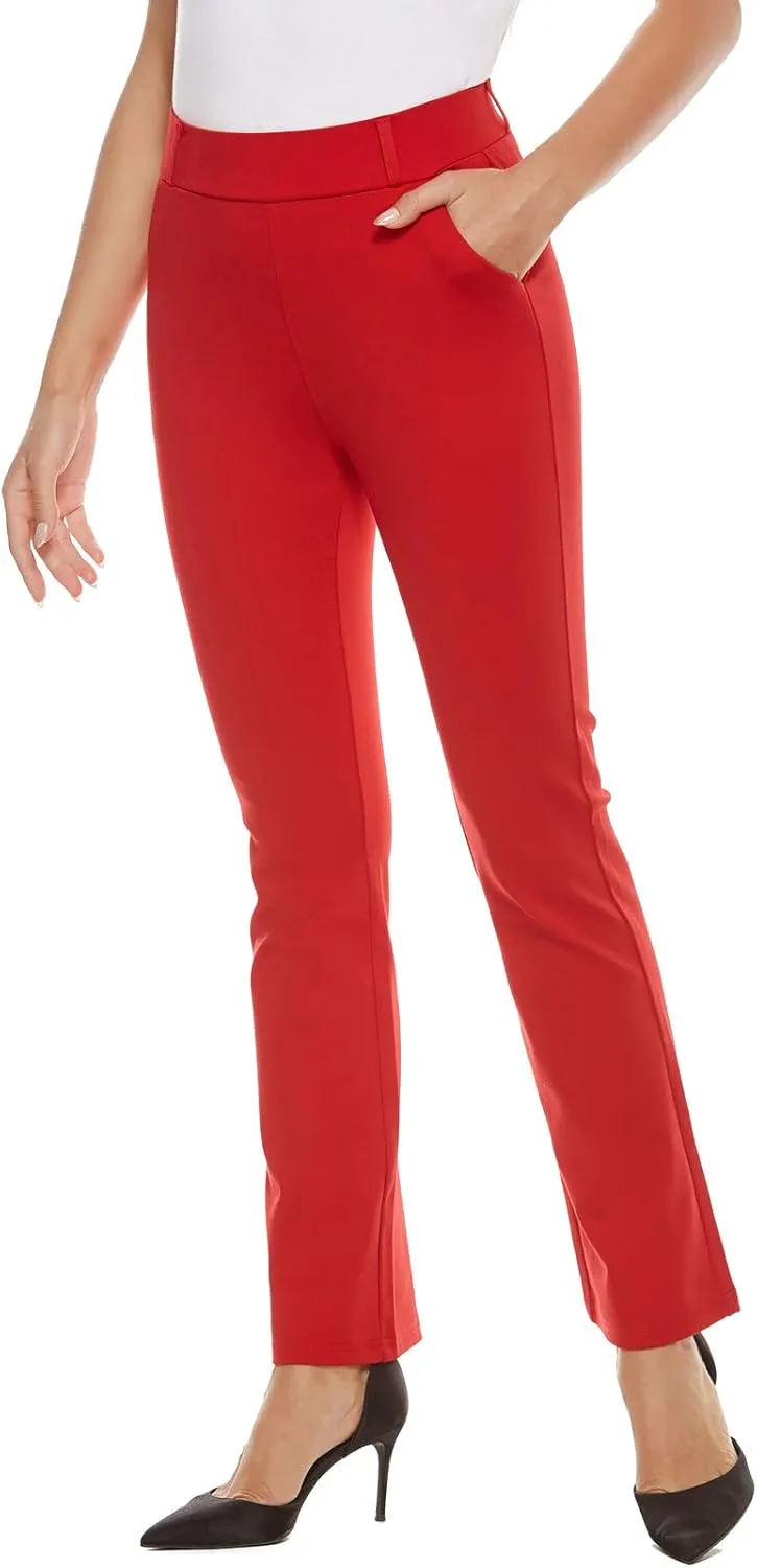 Women's Pull On Barely Bootcut Stretch Dress Pants