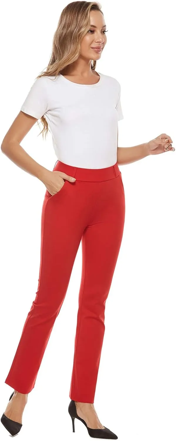 Women's Pull On Barely Bootcut Stretch Dress Pants