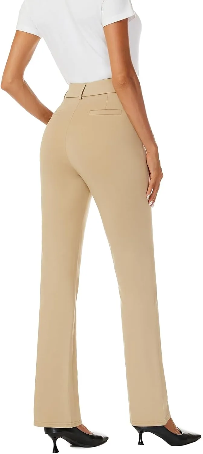 Women's Pull On Barely Bootcut Stretch Dress Pants