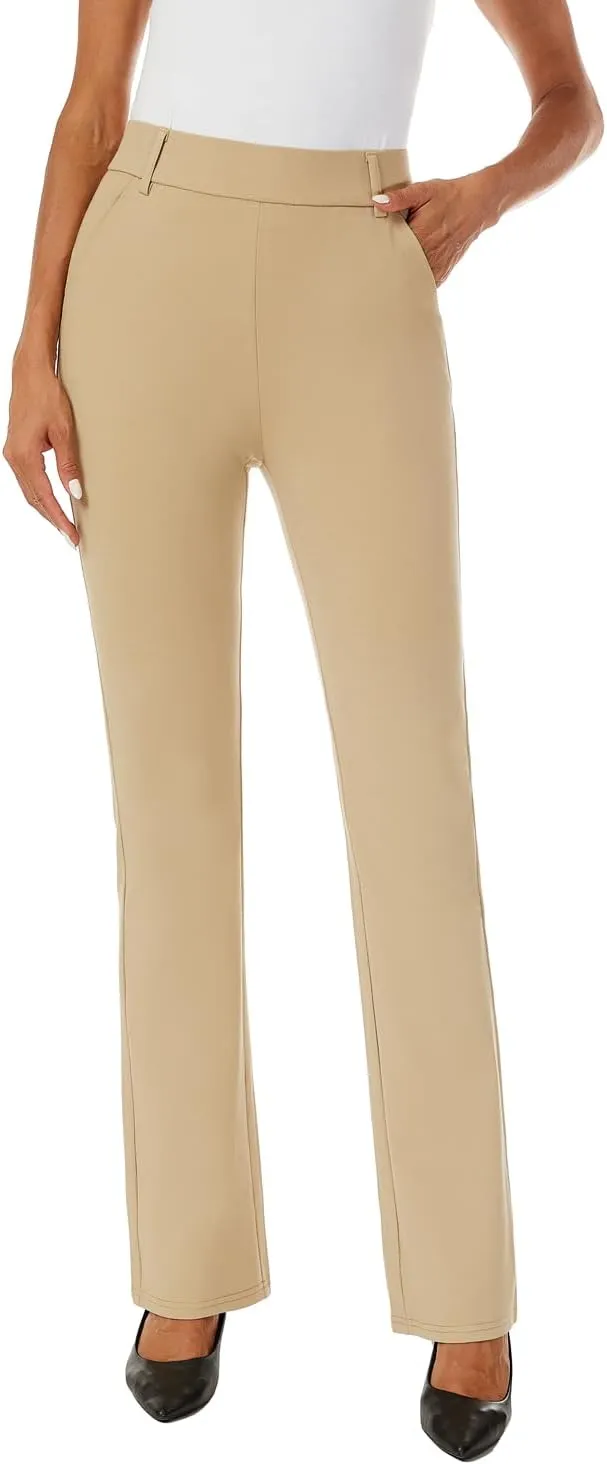 Women's Pull On Barely Bootcut Stretch Dress Pants