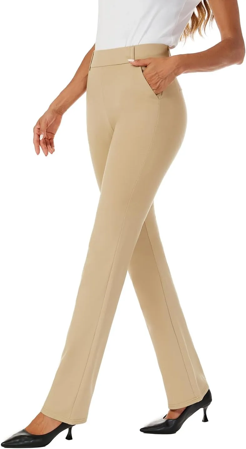 Women's Pull On Barely Bootcut Stretch Dress Pants