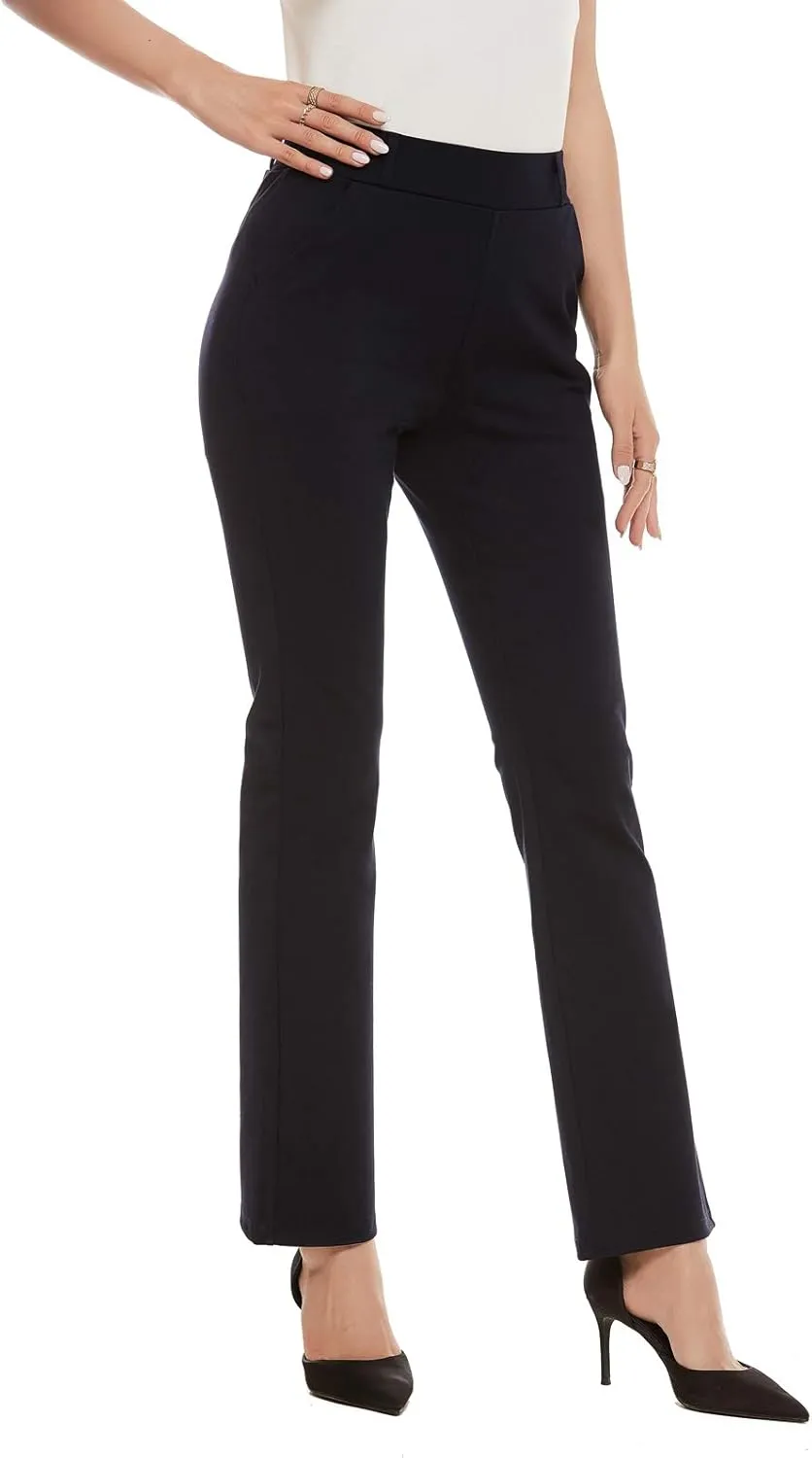 Women's Pull On Barely Bootcut Stretch Dress Pants