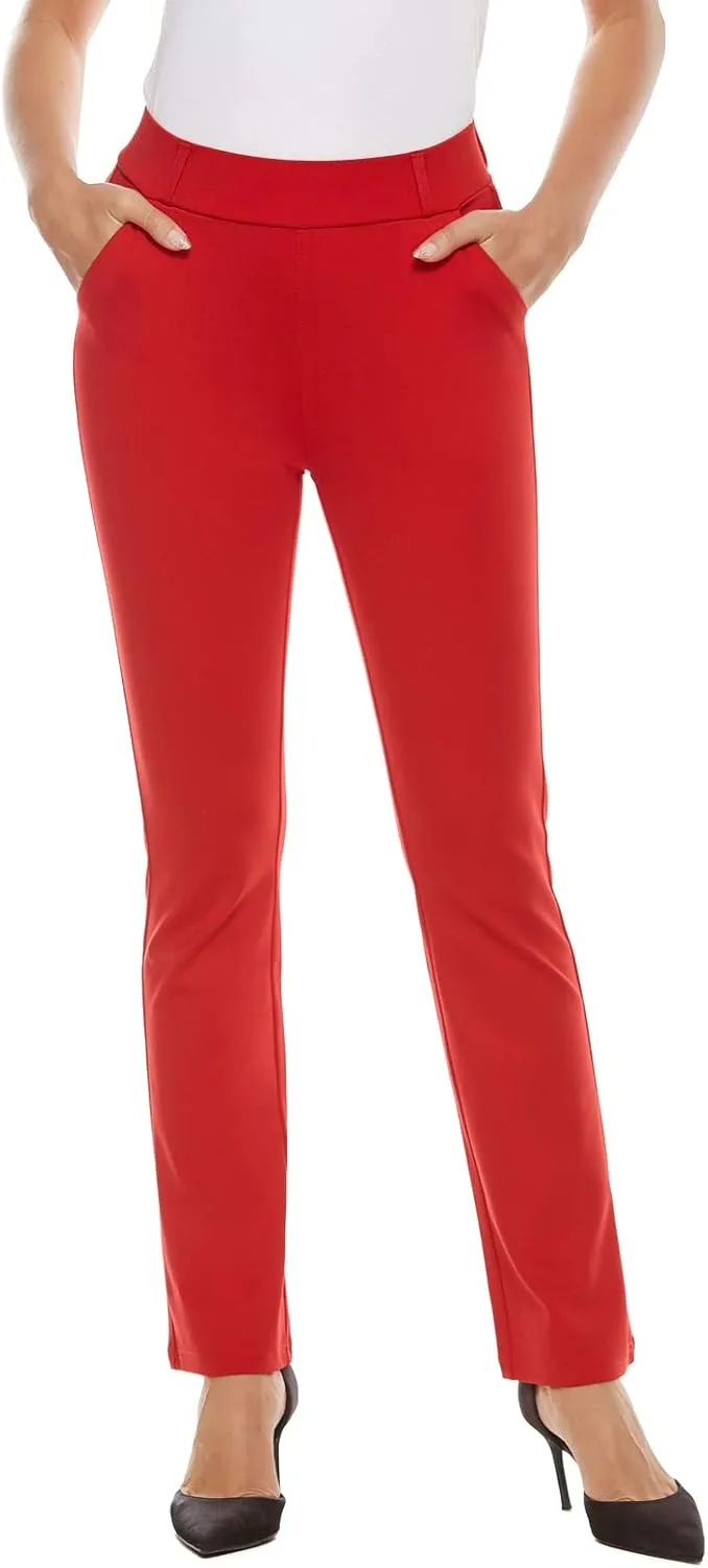 Women's Pull On Barely Bootcut Stretch Dress Pants