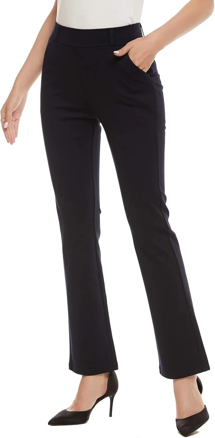 Women's Pull On Barely Bootcut Stretch Dress Pants