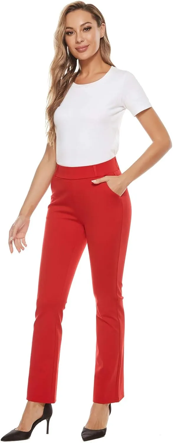 Women's Pull On Barely Bootcut Stretch Dress Pants