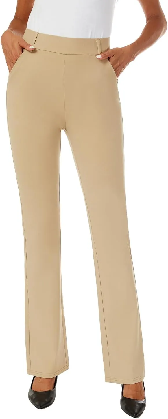 Women's Pull On Barely Bootcut Stretch Dress Pants