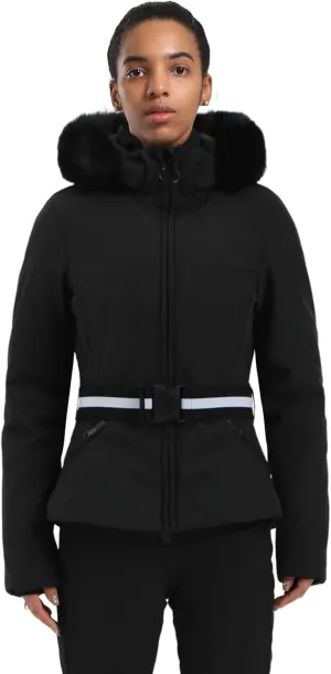 Women's Ski Jacket Snowboard Warm Winter Short Slim Snow Coat Jacket Mountain Windproof Waterproof Insulated Hooded