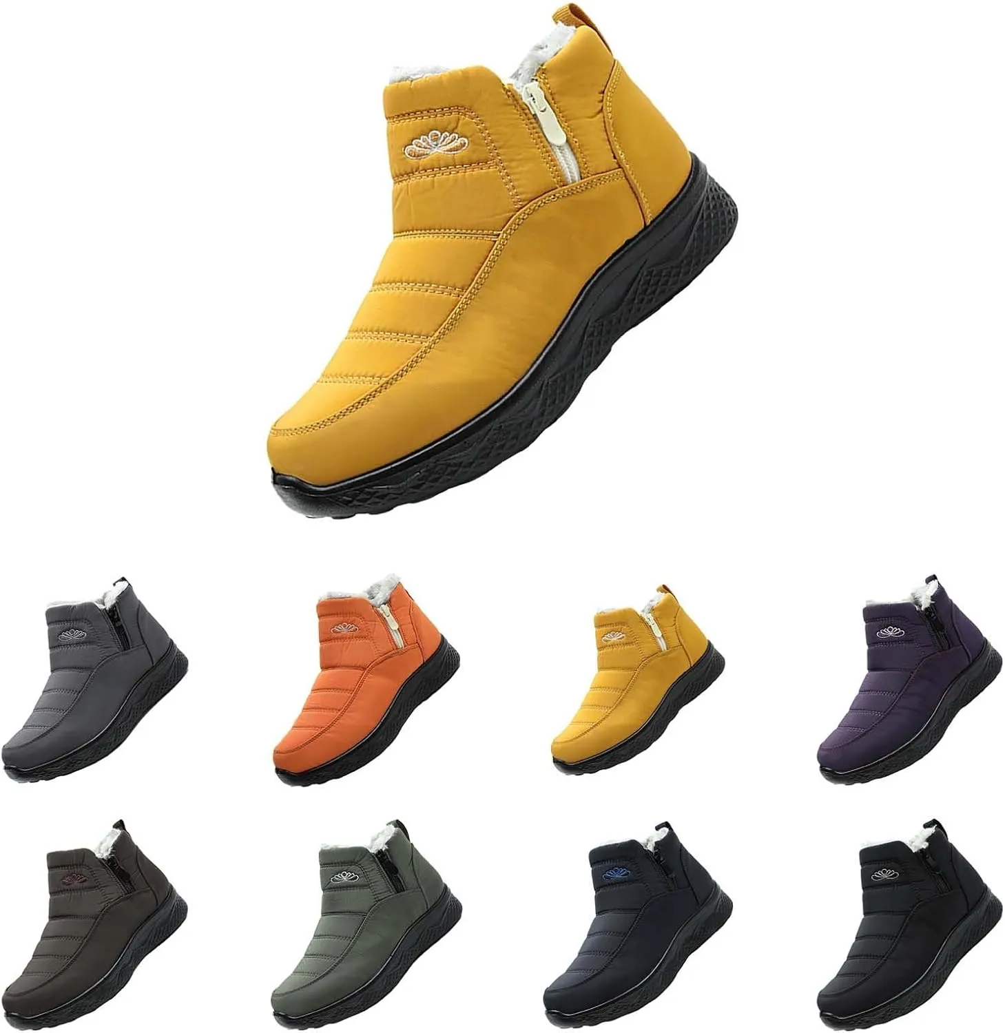 Womens Winter Boots with Zipper Adults Snow Booties Womens Mens Shoes Slip On Barefoot Shoes Grounded Footwear Hiking Mens Running Shoes Mens Winter Booties