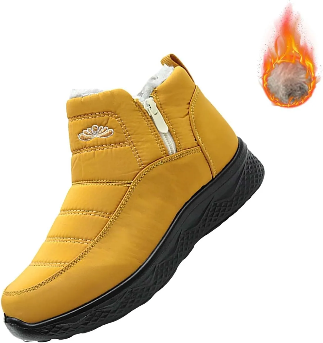 Womens Winter Boots with Zipper Adults Snow Booties Womens Mens Shoes Slip On Barefoot Shoes Grounded Footwear Hiking Mens Running Shoes Mens Winter Booties