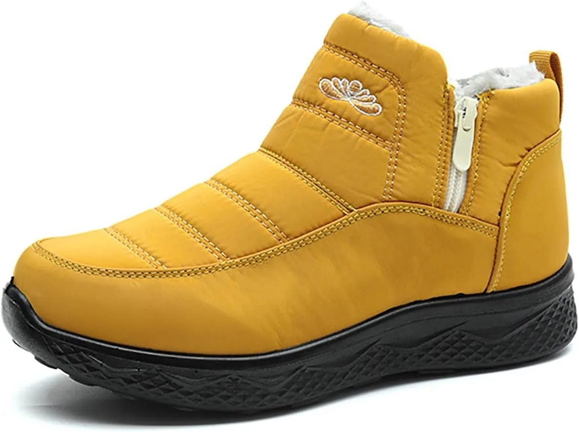Womens Winter Boots with Zipper Adults Snow Booties Womens Mens Shoes Slip On Barefoot Shoes Grounded Footwear Hiking Mens Running Shoes Mens Winter Booties