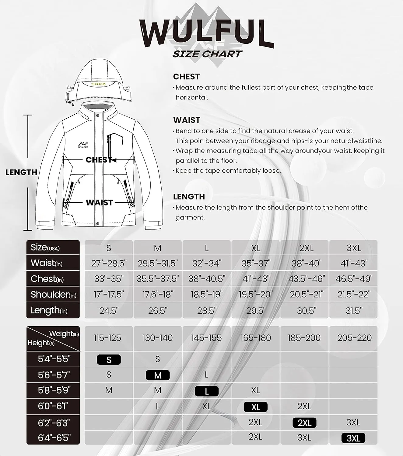 WULFUL Womens Waterproof Snow Ski Jacket Mountain Windproof Winter Coat with Detachable Hood