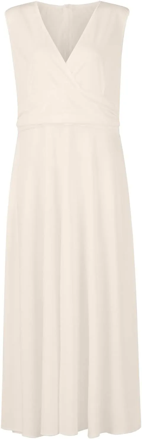 Yesunpxs Summer Dresses for Women 2024 Flowy Ruched Wrap V Neck Beach Dresses Sleeveless Printed Maxi Dress Boho Sundresses